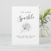 Let Love Sparkle Modern Minimalist Wedding Kaart (Staand voorkant)