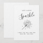 Let Love Sparkle Modern Minimalist Wedding Kaart (Voorkant / Achterkant)
