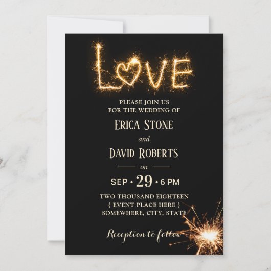 Let Love Sparkle Modern Wedding Kaart (Voorkant)