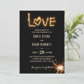 Let Love Sparkle Modern Wedding Kaart (Staand voorkant)