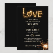 Let Love Sparkle Modern Wedding Kaart (Voorkant / Achterkant)