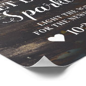 Let Love Sparkle Rustic Country Wedding Sign Poster (Hoek)