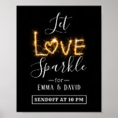 Let Love Sparkle | Sparkler Send Off Weduwen Sign Poster (Voorkant)