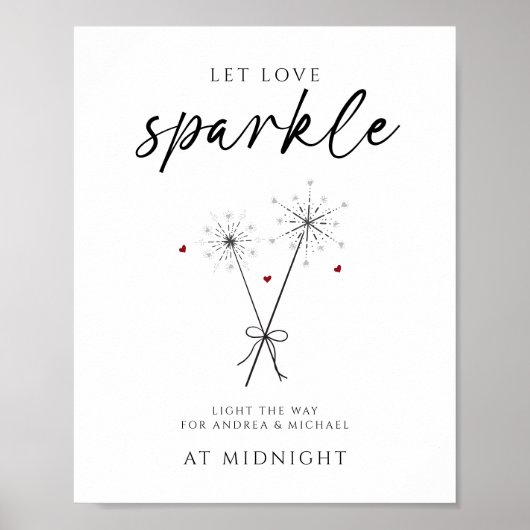 Let Love Sparkle - Sparkler Sendoff Casual Wedding Poster (Voorkant)