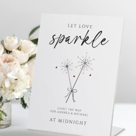 Let Love Sparkle - Sparkler Sendoff Casual Wedding Reclamebord Met Voetstuk