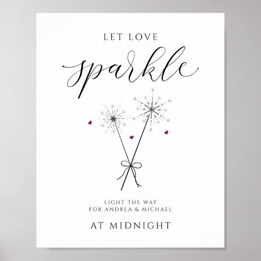 Let Love Sparkle - Sparkler Sendoff Sign Wedding Poster (Voorkant)