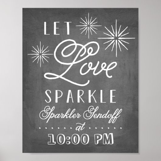 Let Love Sparkle | Sparkler Verzenden Poster (Voorkant)