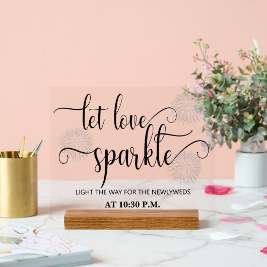 Let love sparkle Wedding  Acryl Bord (Huwelijk)