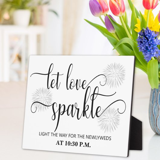 Let love sparkle wedding sign Tabletop Plaque Fotoplaat