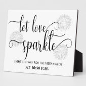 Let love sparkle wedding sign Tabletop Plaque Fotoplaat (Zijkant)