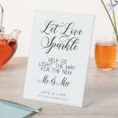 Let Love Sparkle, Wedding Sparkler Sign Reclamebord Met Voetstuk (Insitu)
