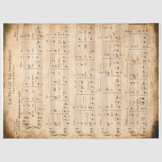 Let Me Call You Sweetheart Music Decoupage Tissuepapier (Voorkant)