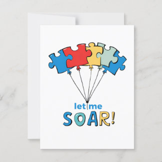 Let Me Soar - Autisme Bewustzijn Puzzel Ballon Briefkaart