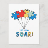 Let Me Soar - Autisme Bewustzijn Puzzel Ballon Briefkaart (Voorkant)