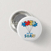 Let Me Soar - Autisme Bewustzijn Puzzel Ballon Ronde Button 3,2 Cm (Voorkant /achterkant)