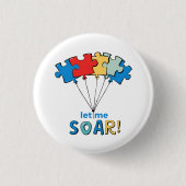 Let Me Soar - Autisme Bewustzijn Puzzel Ballon Ronde Button 3,2 Cm (Voorkant)