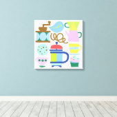 LET MEET VOOR KOFFIE Canvas Print (Insitu (Houten vloer))