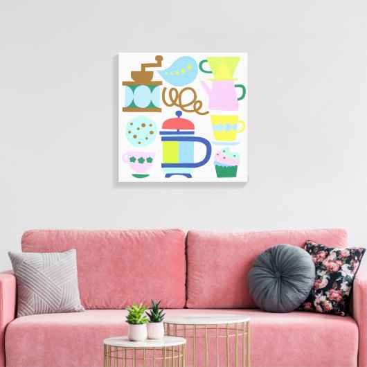 LET MEET VOOR KOFFIE Canvas Print (Insitu (Woonkamer))