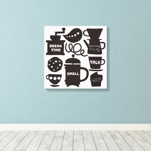 LET MEET VOOR KOFFIE Canvas Print (Insitu (Houten vloer))
