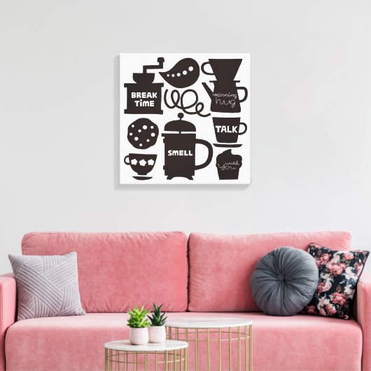 LET MEET VOOR KOFFIE Canvas Print (Insitu (Woonkamer))