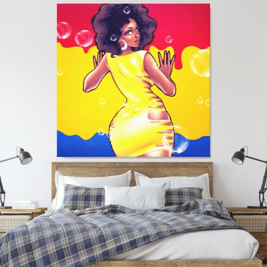 Let niet op mijn rug canvas afdruk (Insitu (Slaapkamer))