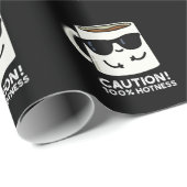 Let op 100% Hotness Funny Coffee Pun Dark BG Cadeaupapier (Rol Hoek)