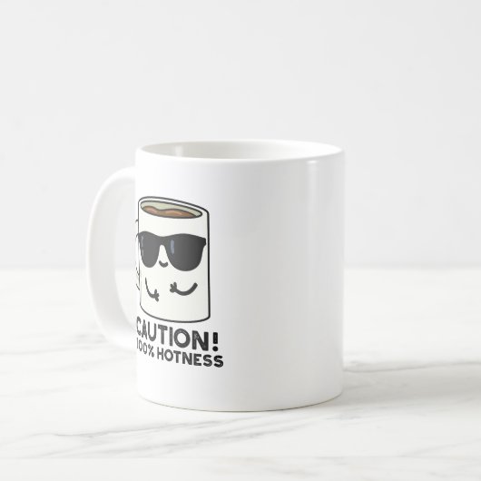 Let op 100% Hotness Grappige Koffiepun Koffiemok (Voorkant links)