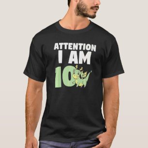 Let op: 10 Dragon 10e verjaardag draak T-shirt