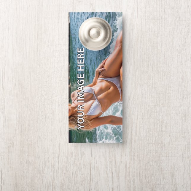 LET OP! 🚪 Aangepaste deurhanger – Voeg uw ontwerp (Op knop)