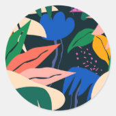 Let op abstract patroon ronde sticker (Voorkant)