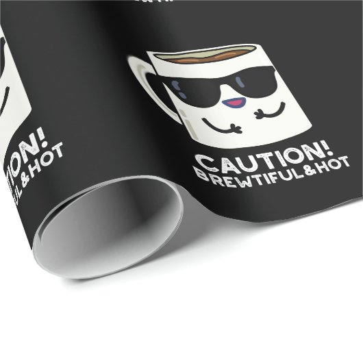 Let op: adembenemende en hot Funny Coffee Pun Dark Cadeaupapier (Rol Hoek)