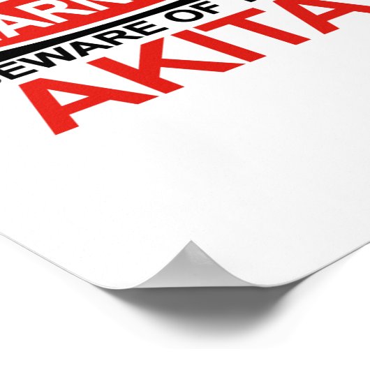 Let op Akita Poster (Hoek)