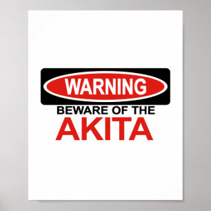 Let op Akita Poster