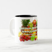 Let op alle koffie-, thee- of warme chocolade-over tweekleurige koffiemok (Voorkant links)