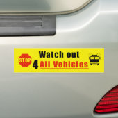 Let op alle voertuigen bumpersticker (Op auto)