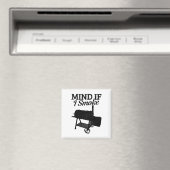 Let op als ik rook BBQ Grillmaster roken vlees gra Magneet (Insitu (Vaatwasser))