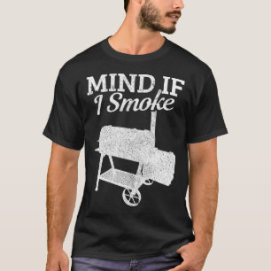 Let op als ik rook BBQ Grillmaster roken vlees gra T-shirt