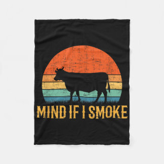 Let op als ik rook grappige barbecue BBQ Fleece Deken