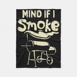 Let op als ik rook grappige BBQ barbecue grillen G Fleece Deken