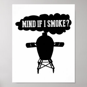 Let op als ik rook grappige bbq grillen ei roker s poster
