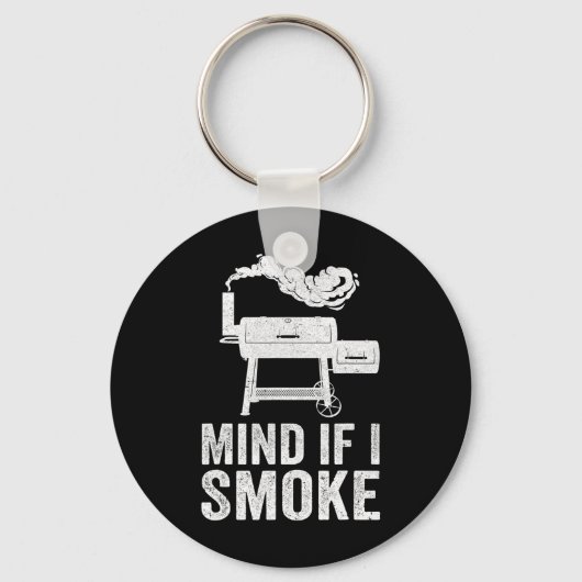 Let op als ik rook grappige bbq roker grillen roke sleutelhanger (Voorkant)