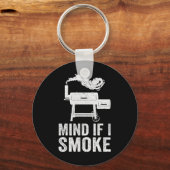 Let op als ik rook grappige bbq roker grillen roke sleutelhanger (Voorkant)