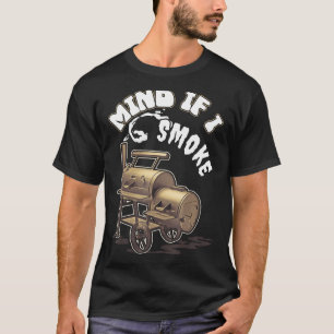 Let op als ik rook grillen offset roker barbecue S T-shirt
