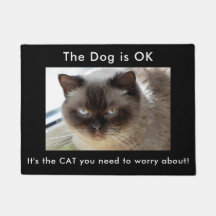 Let op: Angry Cat Dog OK Welkom Mat