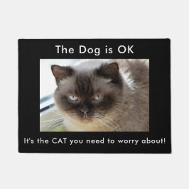 Let op: Angry Cat Dog OK Welkom Mat