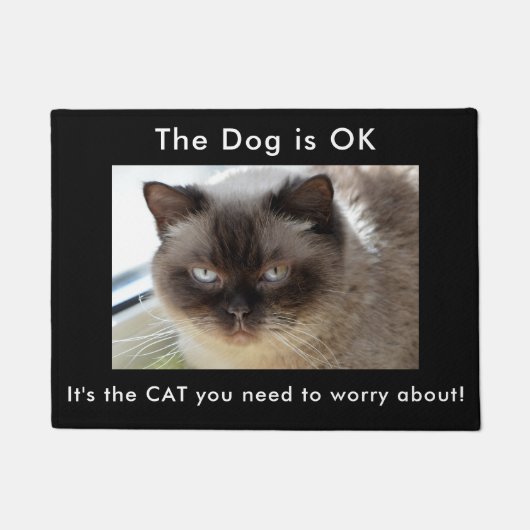 Let op: Angry Cat Dog OK Welkom Mat (Voorkant)