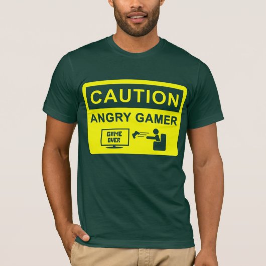 Let op! Angry Gamer Tshirt (Voorkant)