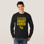 Let op: Angry Gamer Video Game Player PC Console G T-shirt (Voorkant volledig)