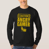 Let op: Angry Gamer Video Game Player PC Console G T-shirt (Voorkant)
