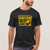 Let op: Angry Gamer Video Game Player PC Console G T-shirt (Voorkant)